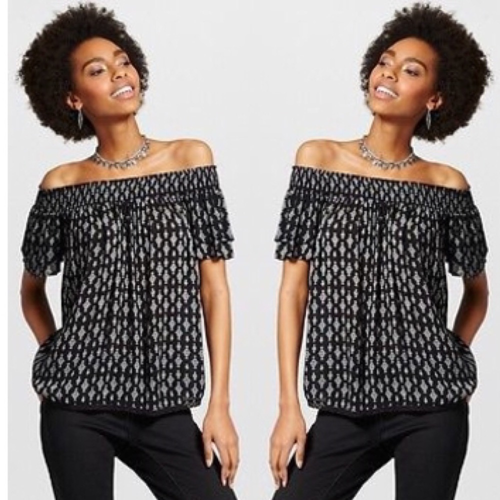 Off the shoulder patterned top
